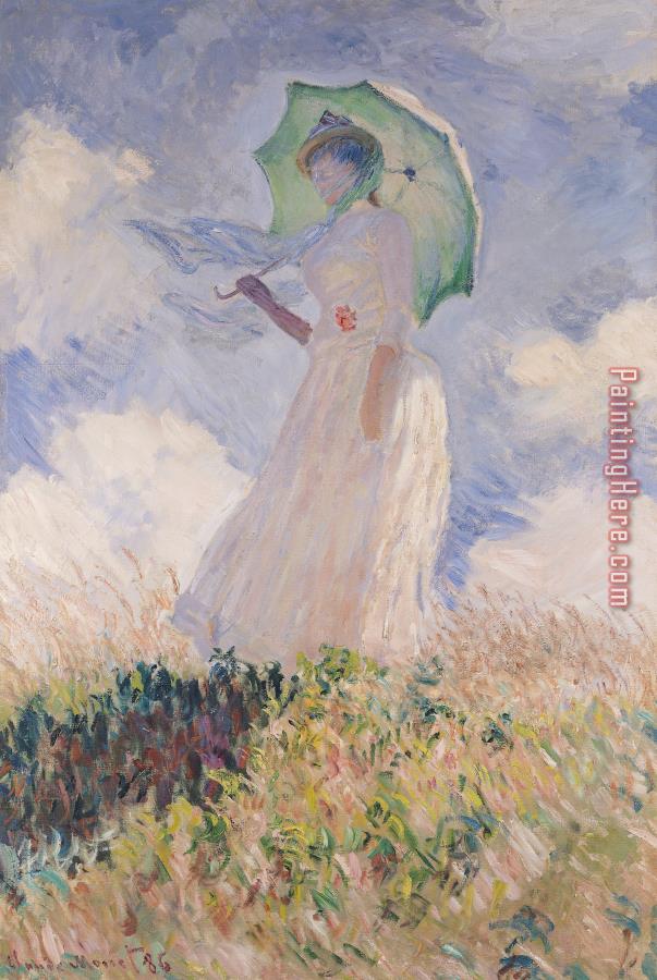 Claude Monet Woman With Parasol Turned To The Left